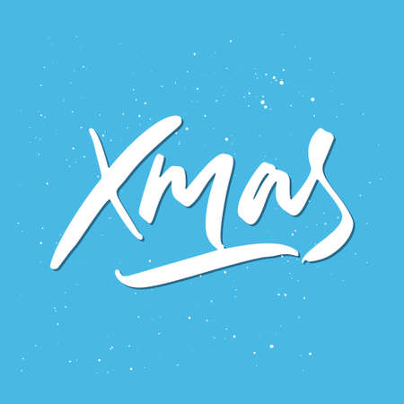 Xmas calligraphy phrase. Handwritten modern lettering. Winter holiday collection.のイラスト素材
