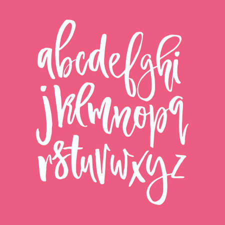 Handdrawn calligraphic font. Latin alphabet drawn by hand. Vector calligraphy font with unique texture.のイラスト素材