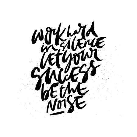 Hand drawn quote made with ink and brush with organic texture. Lettering that saysのイラスト素材