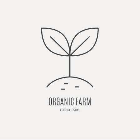 Line style icon of growing seed. Clean and modern vector illustration.のイラスト素材