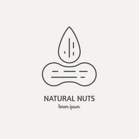 Line style icon of nuts. Clean and modern vector illustration.のイラスト素材