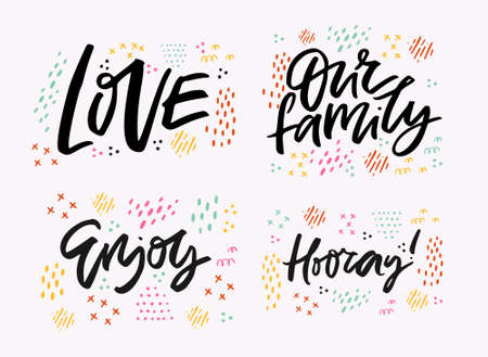 Positive black ink messages set interesting quote inkのイラスト素材