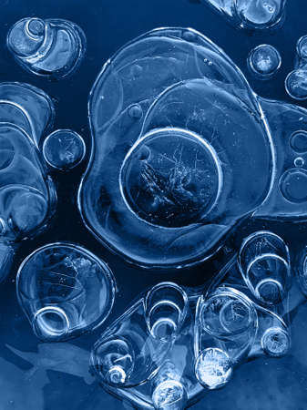 Texture of frozen blue lakeの写真素材