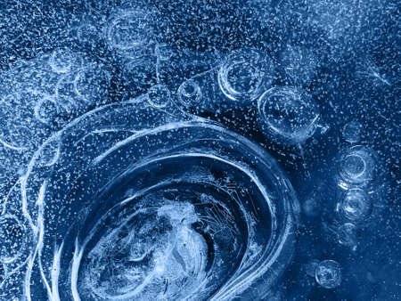 Texture of frozen blue lakeの写真素材