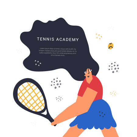 Tennis academy class hand drawnのイラスト素材