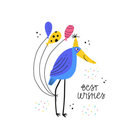 Best wishes flat vector greetingのイラスト素材
