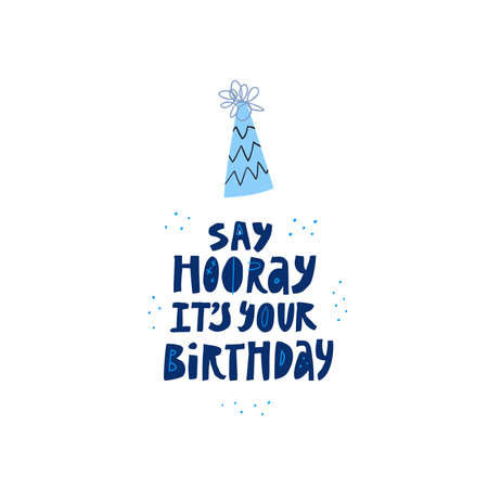 Party hat and festive handwrittenのイラスト素材