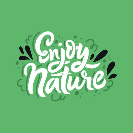 Enjoy nature hand drawn colorのイラスト素材