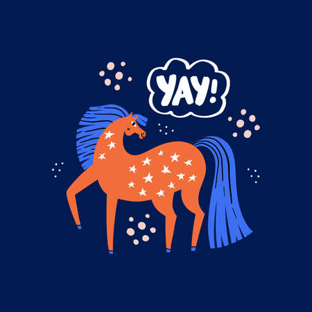 Dressage horse. Stallion with starsのイラスト素材