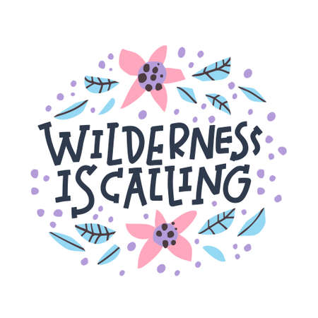 Wilderness is calling hand drawnのイラスト素材