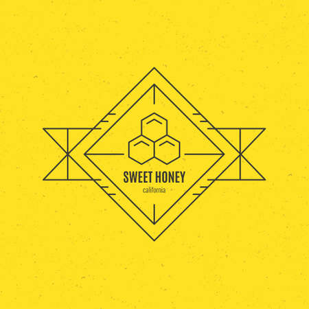 Sweet honey linear labelのイラスト素材