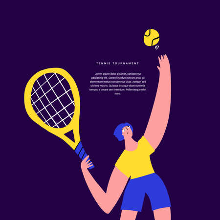 Tennis tournament, game flat vectorのイラスト素材