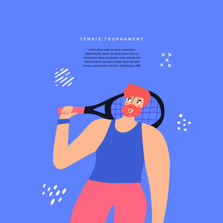 Tennis game tourney flat vectorのイラスト素材