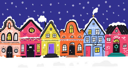 Christmas time in Europe flatのイラスト素材