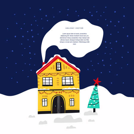 Winter holidays hand drawn vectorのイラスト素材