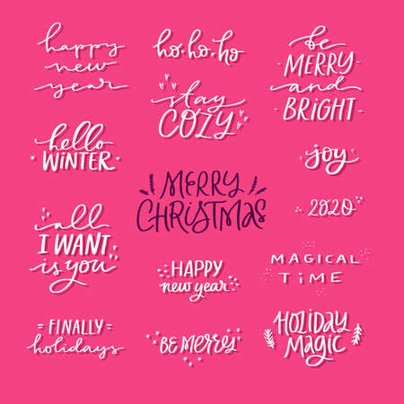 Christmas holidays vector white inkのイラスト素材