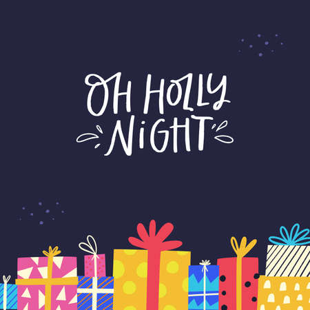 Oh holy night flat vectorのイラスト素材