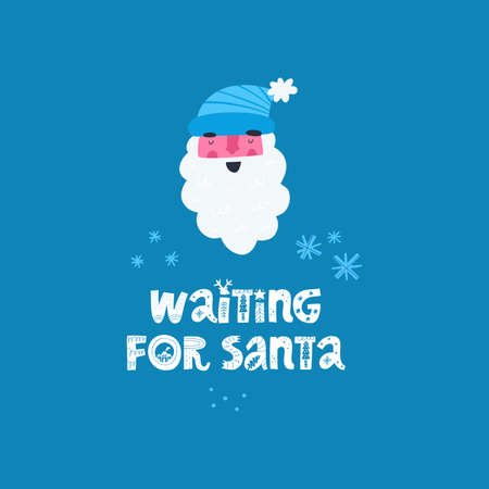 Santa Claus and greeting phraseのイラスト素材