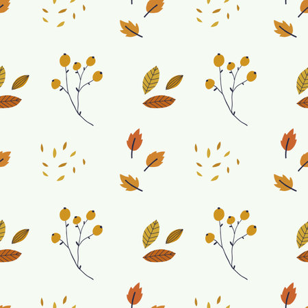 Cute and cozy autumn seamless vector pattern.のイラスト素材