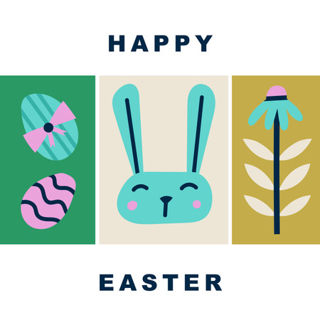 Happy Easter vector illustration concept. Modern style graphic.のイラスト素材