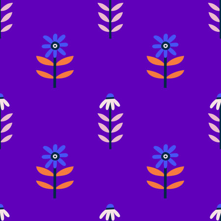 A vibrant vector floral pattern in bright and cheerful colorsのイラスト素材
