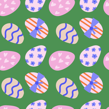 Graphical minimalistic seamless pattern for Easter in trendy style.のイラスト素材