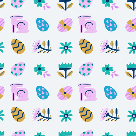 Graphical minimalistic seamless pattern for Easter in trendy style.のイラスト素材