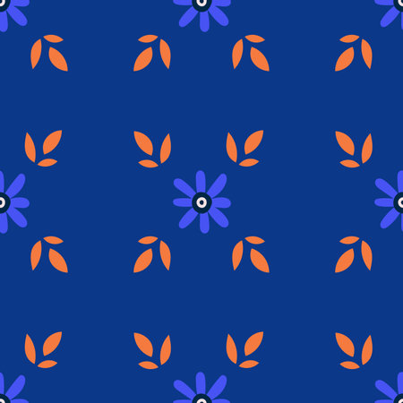 A vibrant vector floral pattern in bright and cheerful colors