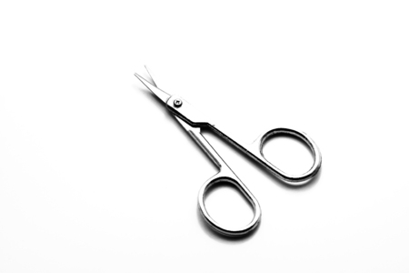 Nose hair Scissors with copy space (High key).