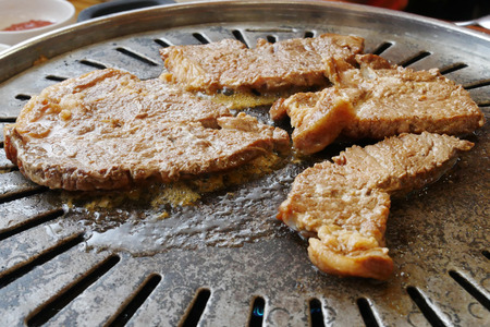 Galbi (Korean Food) - Grilled Pork in the Korean Restaurant, South Korea. / 1 April 2016の写真素材