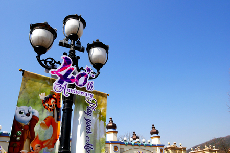 40th Anniversary of The Everland Theme Park in Yongin city, Gyeonggi-do province, South Korea / 1 April 2016.のeditorial素材
