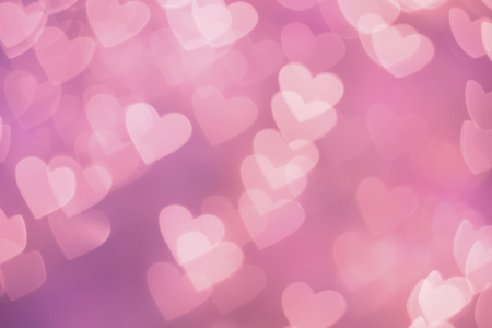 Pink Heart shape bokeh background