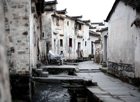 street of Yixian Xidi, Anhui, Chinaのeditorial素材