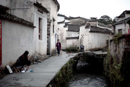 street of Yixian Xidi, Anhui, Chinaのeditorial素材