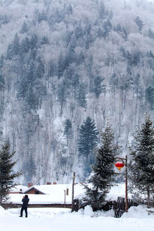 Hometown of snow in China Mudanjiang in Heilongjiang province hailinのeditorial素材