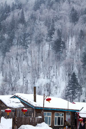 Hometown of snow in China Mudanjiang in Heilongjiang province hailinのeditorial素材