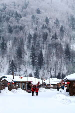 Hometown of snow in China Mudanjiang in Heilongjiang province hailinのeditorial素材