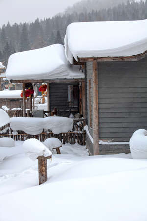 china's snow townのeditorial素材