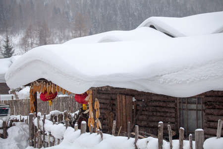 china's snow townのeditorial素材