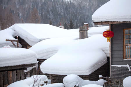 china's snow townのeditorial素材