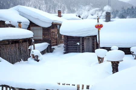 china's snow townのeditorial素材