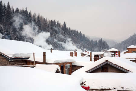 china's snow townのeditorial素材