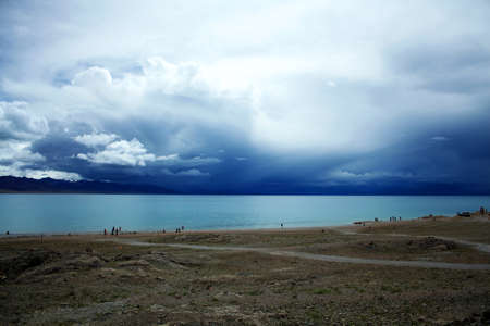 Scenic spot of Nam co, Tibet, Chinaの写真素材
