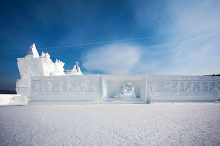 Snow sculpture wall sculptureのeditorial素材