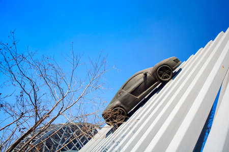 Car-themed sculptures