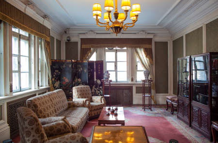 Changchun puppet Palace Tan yuling living roomのeditorial素材