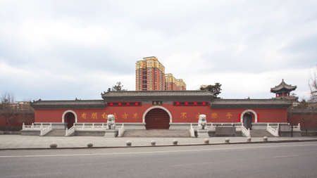 Main entrance of the Confucian Temple in Changchunのeditorial素材