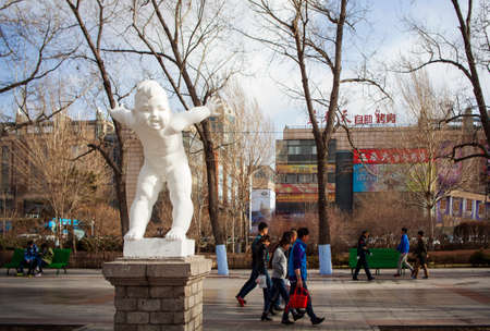 Children learn to swim sculptureのeditorial素材