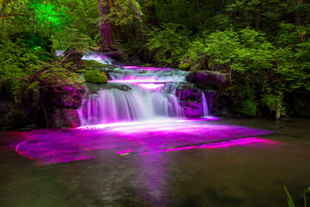 Color waterfall drama Taiwan River in Changbai Mountainのeditorial素材