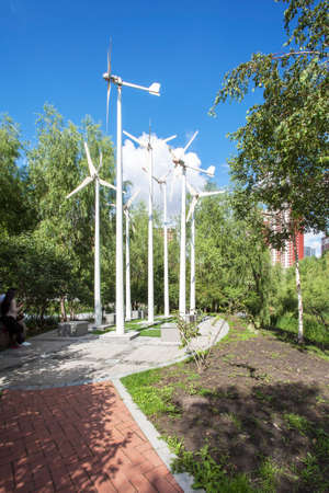 Windmill at gardenの写真素材